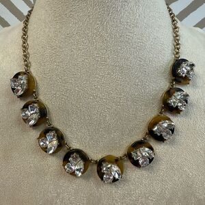 J Crew Round Tortoise Crystal Statement Necklace